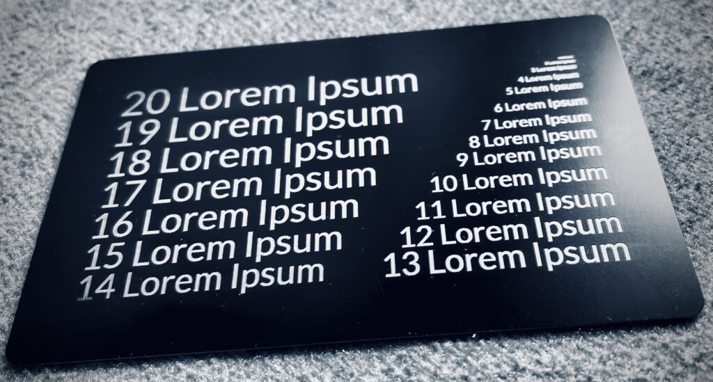 Blue Laser - rozmiar czcionki id 1 do 20
